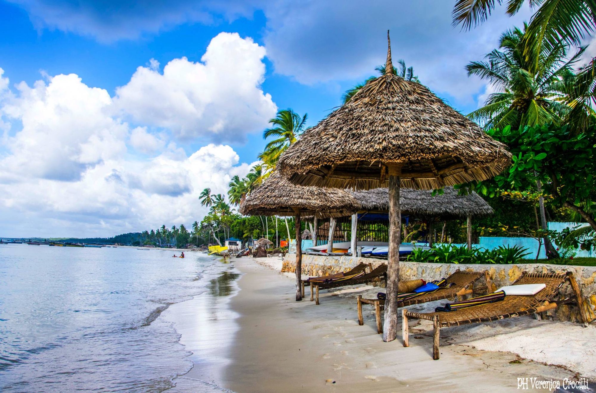 Thatched beach cabana on Mafia Island