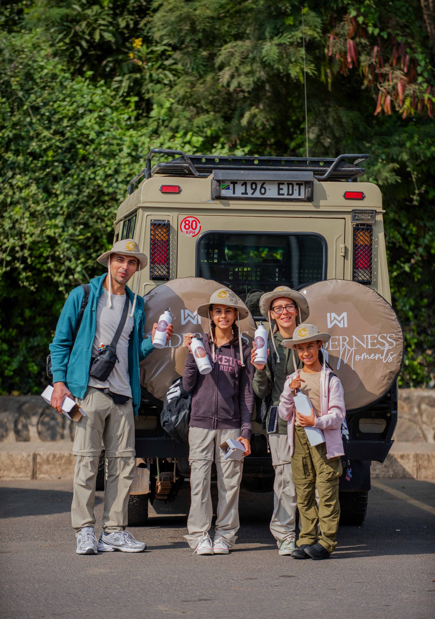 Guests and guide sharing a laugh at the start of the trip