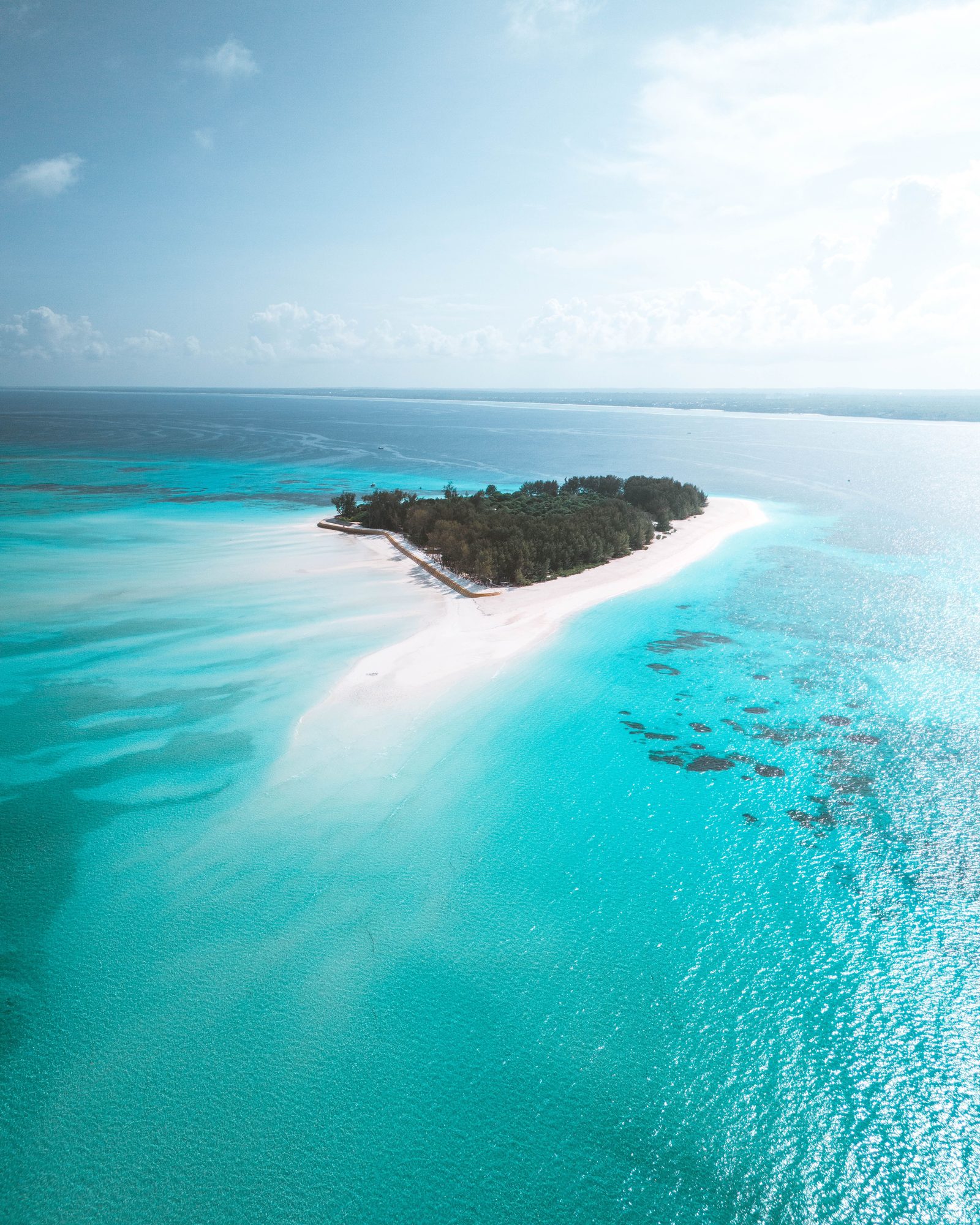 Tropical island beach near Zanzibar